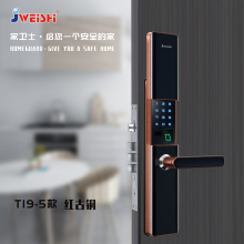 家卫士jweishi智能指纹锁T19-5款密码指纹锁全自动智能锁防猫眼锁 红古铜